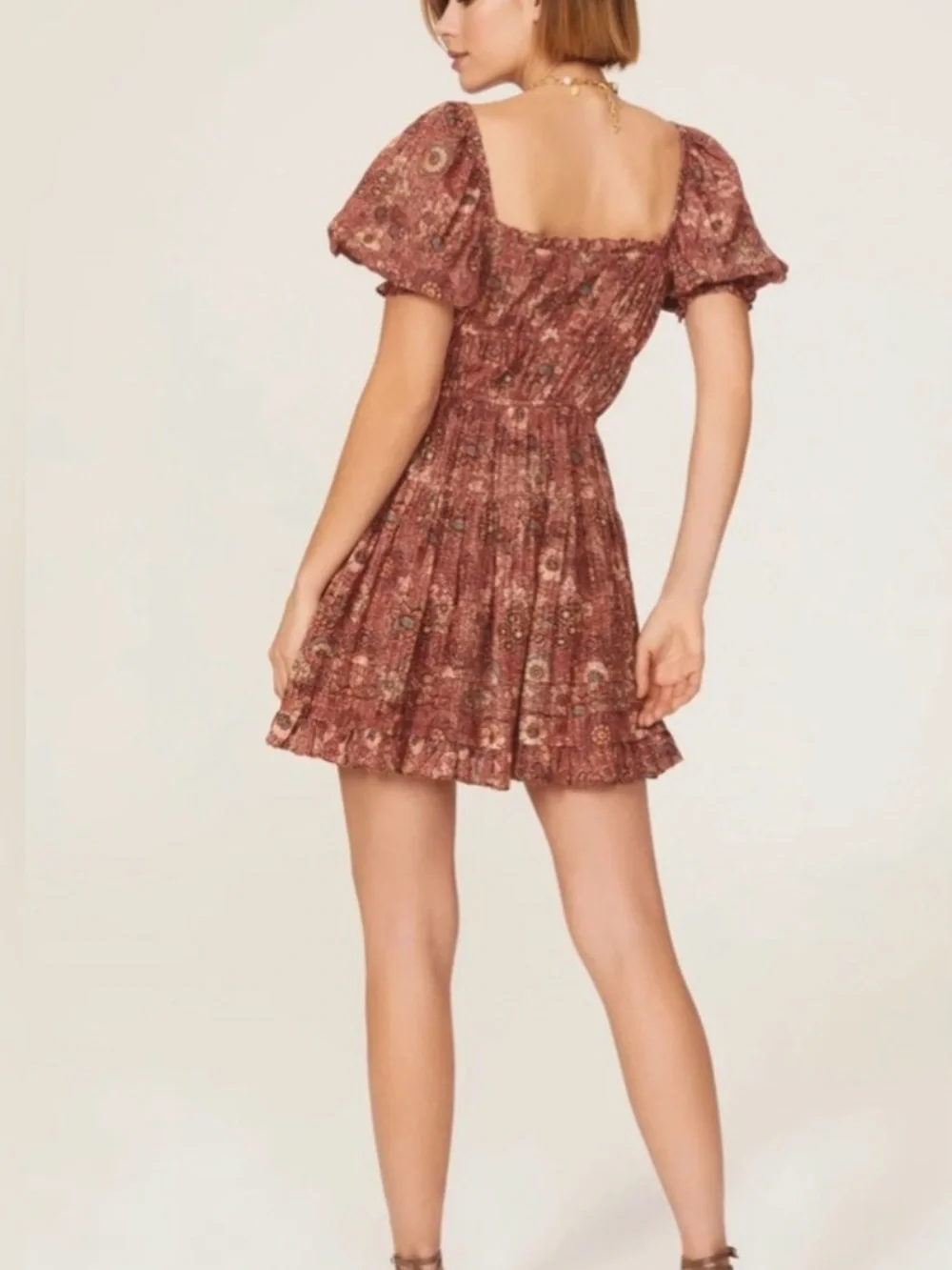 Ulla Johnson Juniper Dress Rosebud Floral Puff Sleeve Smocked Midi Dress Size 0 - Picture 3 of 13